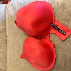 Vibrant Coral Push-Up Bra